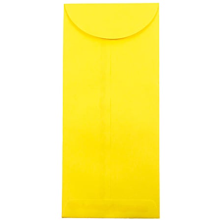 JAM Paper® Policy Envelopes, #14, Gummed Seal, 30% Recycled, Yellow, Pack Of 25