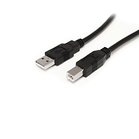 QVS USB 2.0 (Type-A) Male to USB 2.0 (Type-B) Male Cable - Black