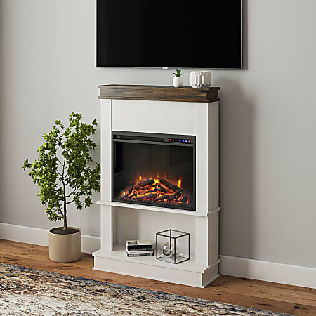 Ameriwood Home Mateo Fireplace With Mantel And Open Shelf 45 14 H