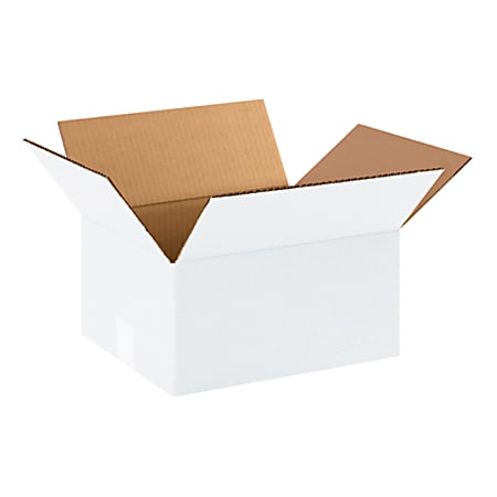 Partners Brand White Corrugated Cartons 12" x 10" x 6", Bundle of 25