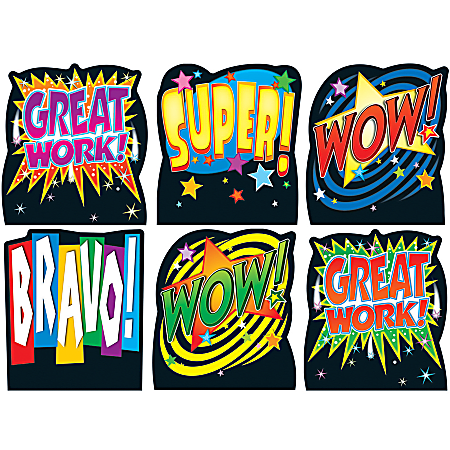 Carson-Dellosa Good Work Holders: Positive Words, Pack Of 6