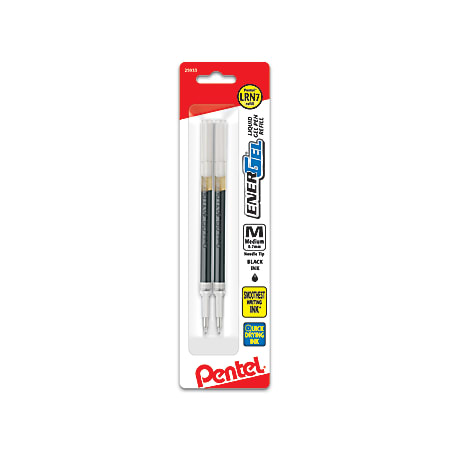 Pentel EnerGel Liquid Gel Pen Refills Needle Point 0.7 mm Black Ink Pack Of  2 - Office Depot