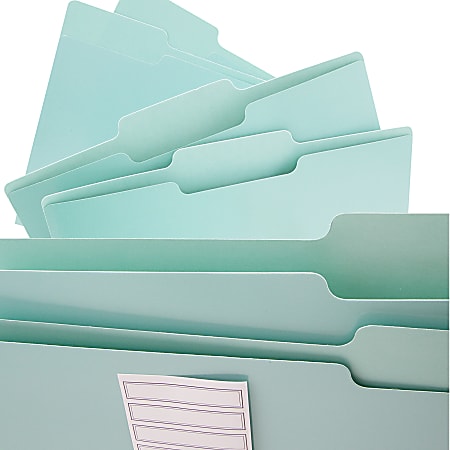 See Jane Work® File Folders, Letter Size, 1/5-Cut Tabs, Blue, Pack Of 6