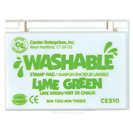 Center Enterprise Washable Stamp Pads, 2 1/4" x 3 3/4", Lime Green, Pack Of 6