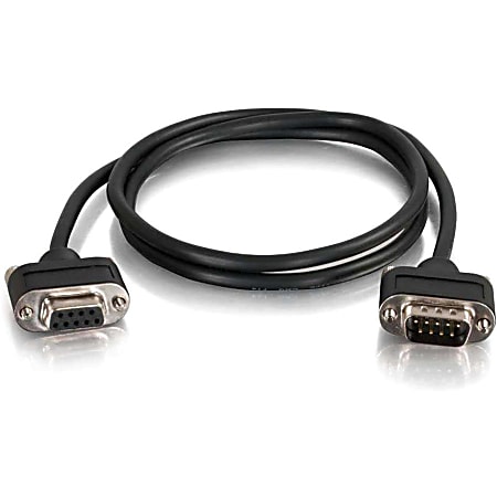 C2G 15ft CMG-Rated DB9 Low Profile Null Modem M-F - 12 ft Serial Data Transfer Cable for Monitor, Modem - First End: 1 x DB-9 Male Serial - Second End: 1 x DB-9 Female Serial - Shielding - Black