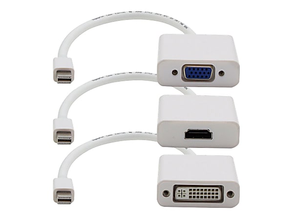 AddOn 5 Pack 8in Mini-DP to VGA Adapter Cable - Video converter - DisplayPort - VGA - white