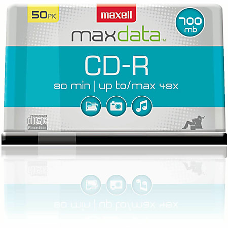 Maxell® CD-R Media Spindle, 700MB/80 Minutes, Pack Of 50