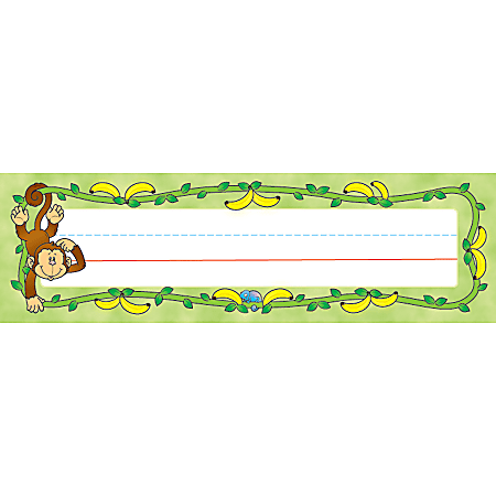 Carson-Dellosa Desk Nameplates, 9 1/2" x 3", Monkeys, Pack Of 36