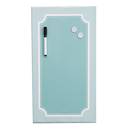 See Jane Work® Magnetic Dry-Erase Board, Blue Herringbone