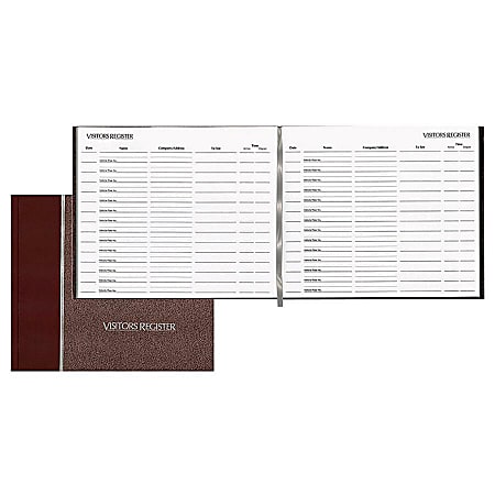 Avery® Hardcover Visitor Register, 10 1/2" x 8", Burgundy