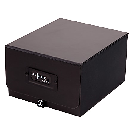 See Jane Work® Decorative Storage, Multipurpose Card Box, 4"H x 7"W x 6"D, Black