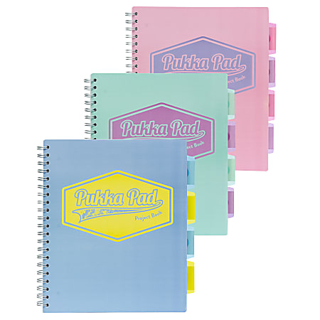 Pukka Pads Project Book, Letter Size, Pastel, Pack 3