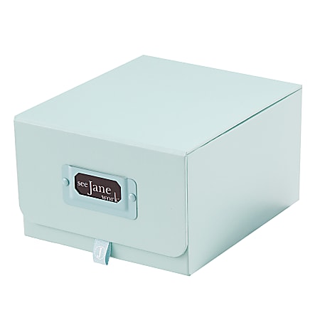 See Jane Work® Decorative Storage, Card Box, 6"H x 7"W x 4"D, Blue