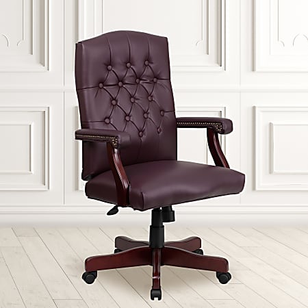 Flash Furniture Martha Washington LeatherSoft™ Faux Leather High-Back Swivel Office Chair, Burgundy