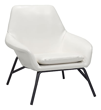 Zuo Modern Javier Plywood And Steel Accent Chair, White