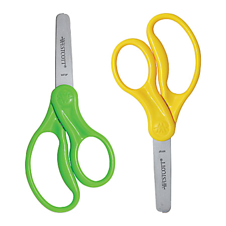 Office Depot Brand Kids Scissors 5 Handle Blunt Tip Assorted Colors Pack Of  2 Scissors - Office Depot