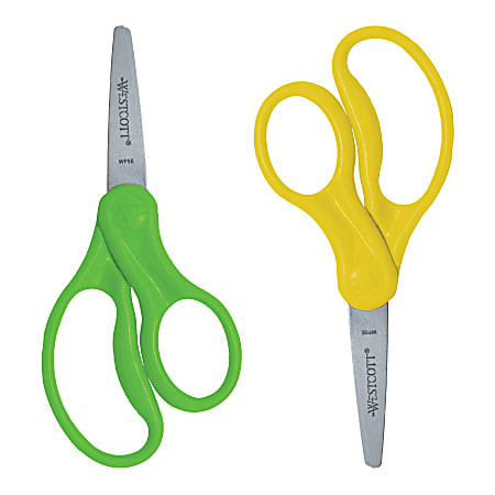Westcott Hard Handle Kids Value Scissors 5 Pointed Assorted Colors