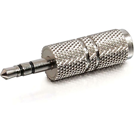 C2G 3.5mm Stereo Male to 3.5mm Mono Female Adapter - 1 x Mini-phone Audio Male - 1 x Mini-phone Female - Metallic Silver