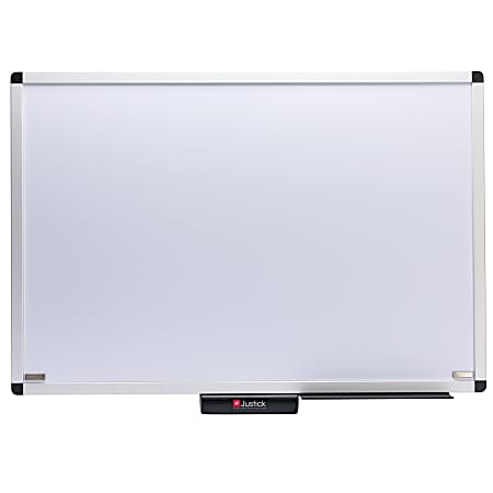 Smead® Justick Non-Magnetic Dry-Erase Whiteboard, 36" x 24", Aluminum Frame With Silver Finish