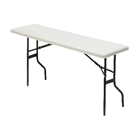 Iceberg Resin Folding Table, 60"W x 18"D, Platinum/Black