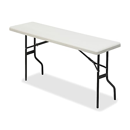 Iceberg Resin Folding Table, 72"W x 18"D, Platinum/Black