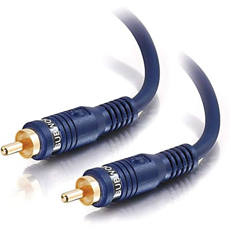 C2G 12ft Velocity Bass Management Subwoofer Cable - RCA Male - RCA Male - 12ft - Blue