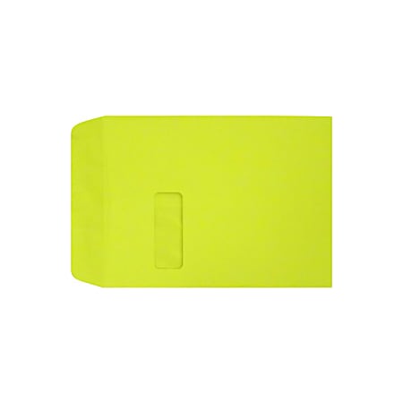 LUX #9 1/2 Open-End Window Envelopes, Top Left Window, Gummed Seal, Wasabi, Pack Of 500