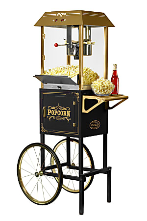 Nostalgia Electrics NKPCRT10 Vintage Professional Popcorn Cart, Black