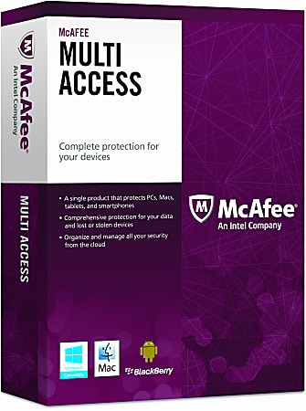 McAfee® LiveSafe™, For PC, Apple® Mac®, iOS, or Android, Unlimited Devices, 1-year subscription, eCard