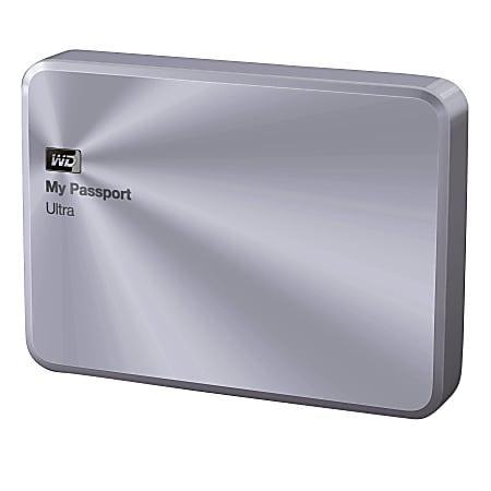 WD My Passport™ Ultra Metal Edition 2TB Portable External Hard Drive, USB 3.0/2.0, Silver