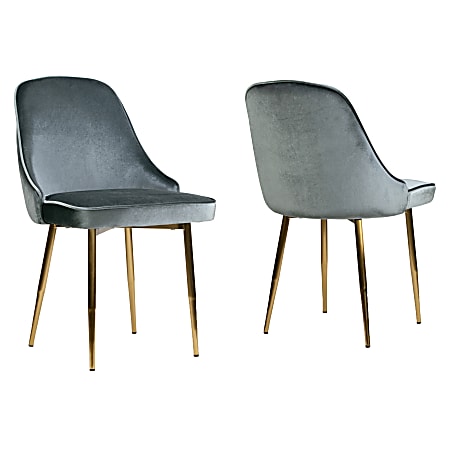 Glamour Home Alpha Dining Chairs, Blue-Gray, Set Of