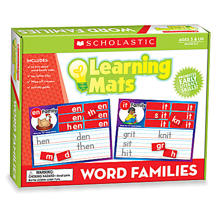 Scholastic Word Family Words! Mats, Grades K-2