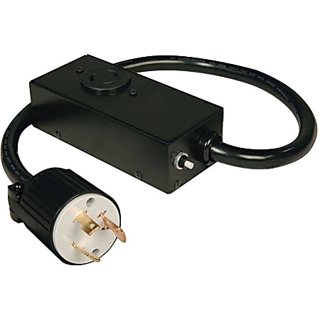 Tripp Lite Heavy Duty Power Extension Cord 20A Breaker L5-30P to L5-20R 2' - with 20 AMP Breaker, 20A, 10AWG (NEMA L5-30P to NEMA L5-20R) 2-ft.