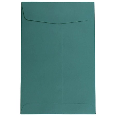 JAM Paper® Open-End 6" x 9" Catalog Envelopes, Gummed Closure Teal, Pack Of 10