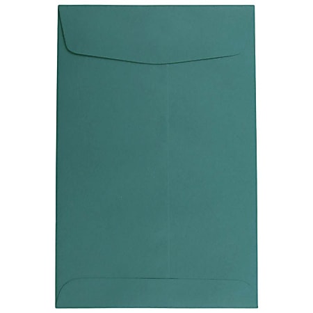 JAM Paper® Open-End 6" x 9" Catalog Envelopes, Gummed Closure Teal, Pack Of 10