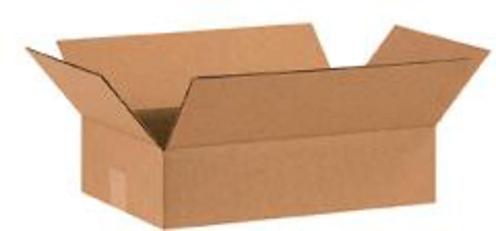 Partners Brand Flat Corrugated Boxes 15" x 10" x 4", Bundle of 25