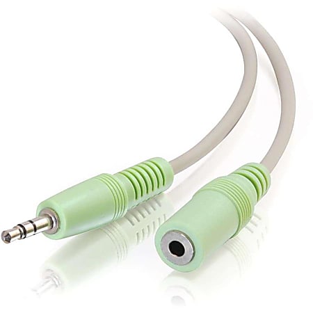 C2G 25ft 3.5mm M/F Stereo Audio Extension Cable (PC-99 Color-Coded) - Mini-phone Male - Mini-phone Female - 25ft - Beige
