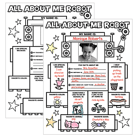 Scholastic Instant Personal Posters — All About Me Robot