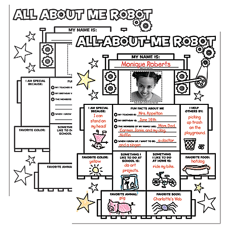 Scholastic Instant Personal Posters — All About Me Robot
