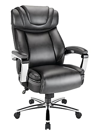 Realspace Axton Big And Tall Chair Gray, Leather Chair Office Depot