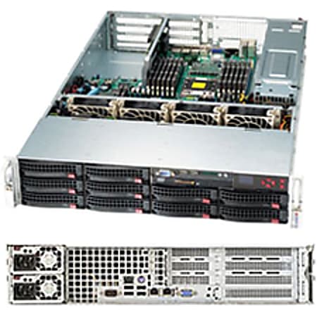 Supermicro SuperServer 6027R-N3RFT+ Barebone System - 2U Rack-mountable - Intel C606 Chipset - Socket LGA-2011 - 2 x Processor Support - Black