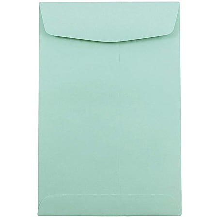 JAM Paper® Open-End 6" x 9" Catalog Envelopes, Gummed Closure Aqua, Pack Of 25
