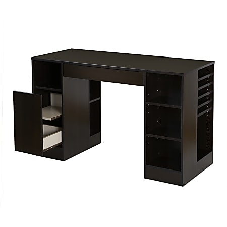 South Shore Crea Craft Table, 30"H x 53-1/4"W x 23-1/2"D, Chocolate