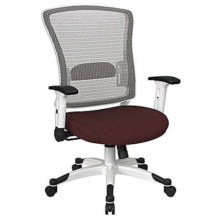 Office Star™ Space Seating Mesh Mid-Back Chair, Burgundy/White