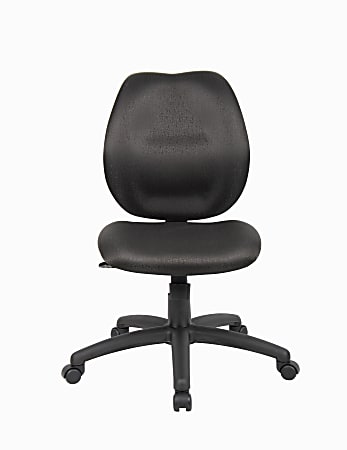 Boss Office Products Ergonomic Fabric Mid-Back Task Office Chair Without Arms, Black