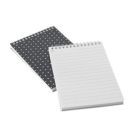 See Jane Work® Spiral Notebook, Flip-Top, 5" x 7", Wide Ruled, 80 Sheets, Black Dot