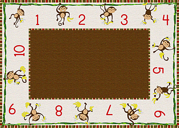 Flagship Carpets Cushy Tushy Monkeys Carpet, Rectangle, 6&#x27;