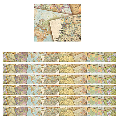 Teacher Created Resources® Border Trim, Travel The Map, 35', Set Of 6 Packs