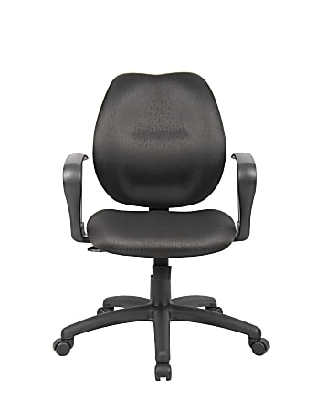 Boss Office Products Contour Back Task Chair With Loop Arms, Black