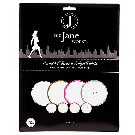 See Jane Work® Permanent Self-Adhesive Labels, Round, Assorted Colors, Pack  Of 444